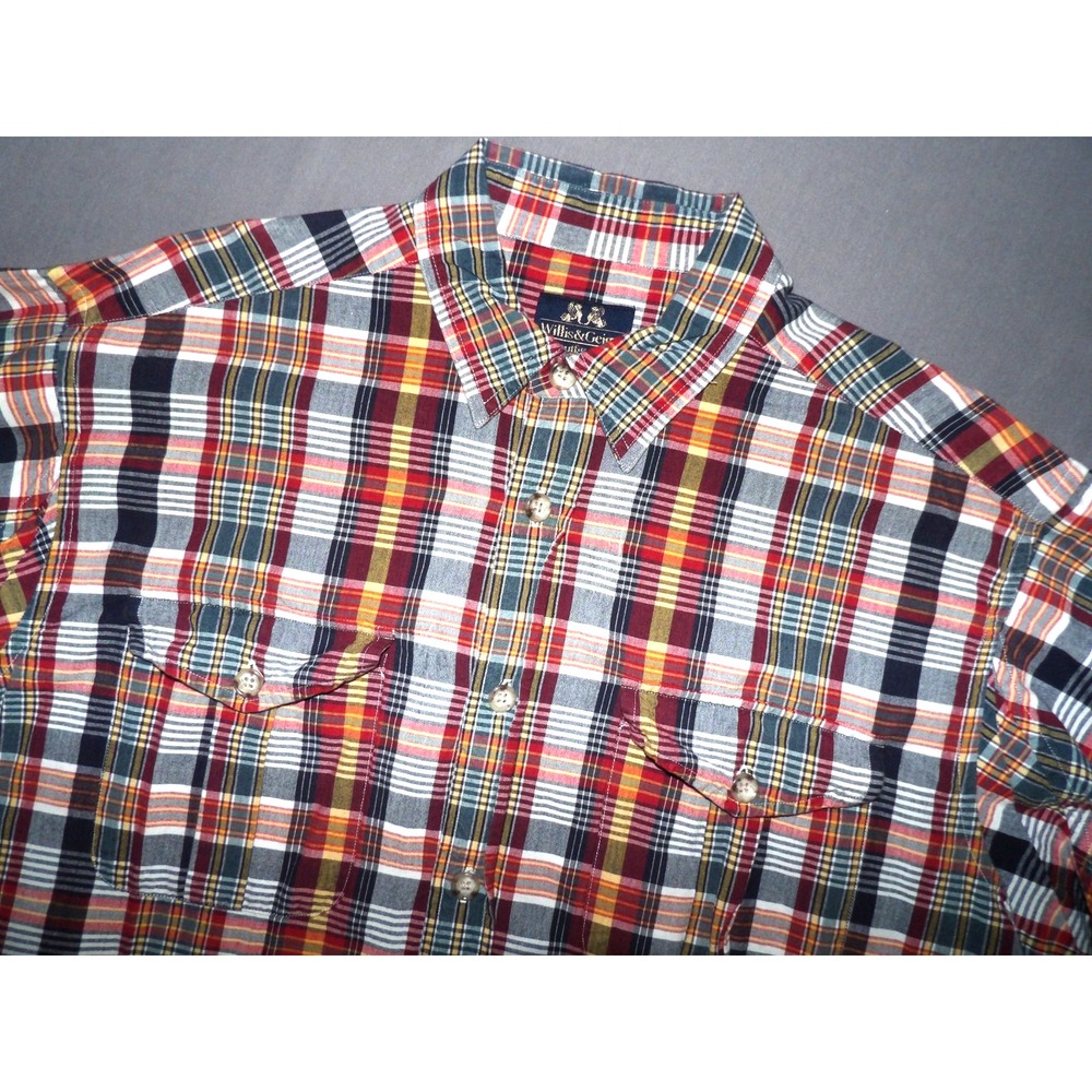 Willis & Geiger Outfitters Short Sleeved Plaid Button Up Shirt Men's Large